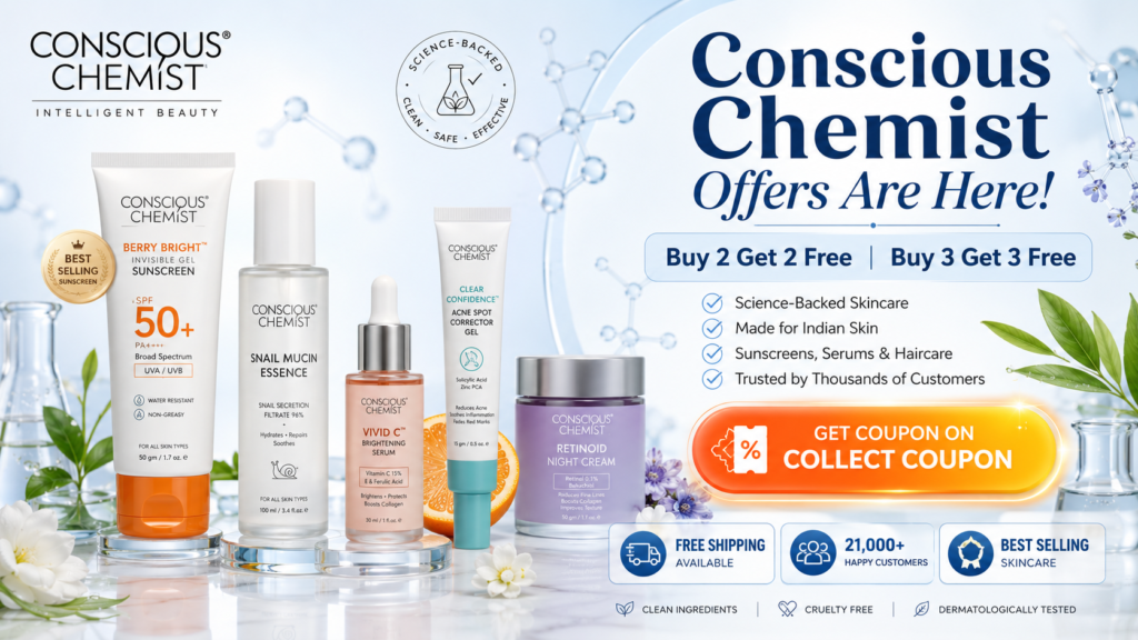 Conscious Chemist Coupon Code 2026: Get Buy 2 Get 2 Free & Exclusive Skincare Deals