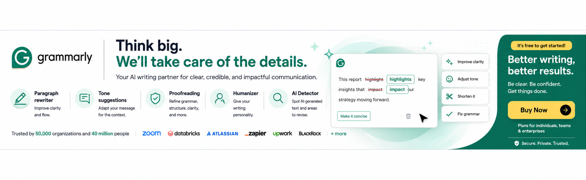 Grammarly - banner - created by jai jain
