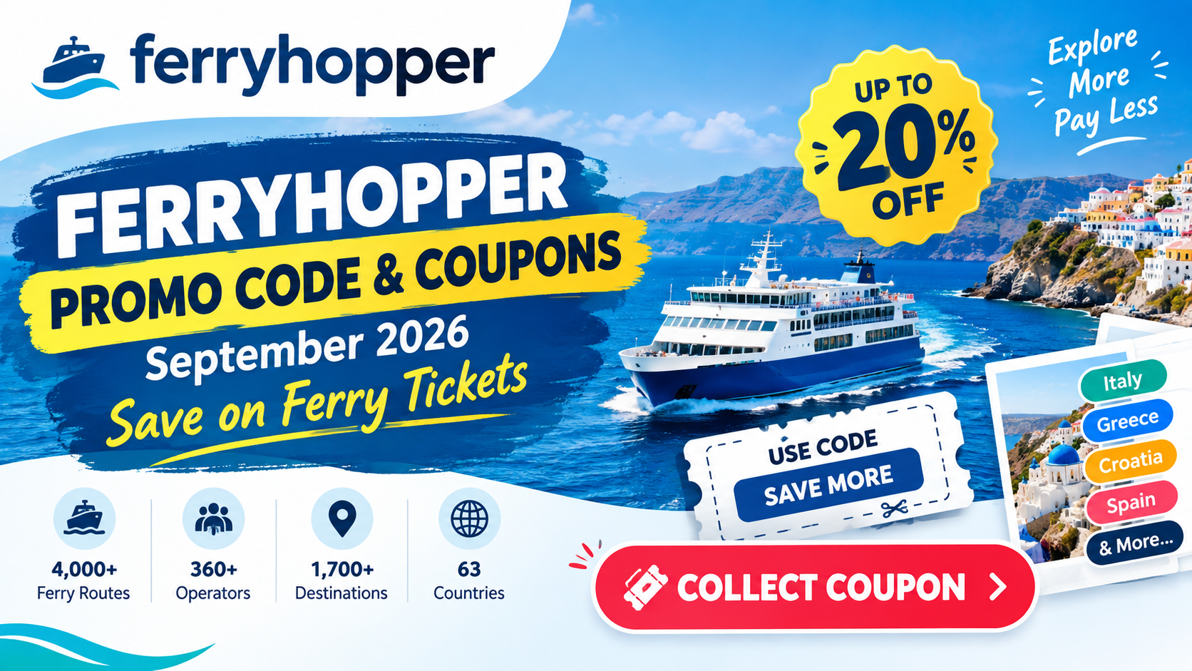 Ferryhopper Promo Code & Coupons September 2026 – Save on Ferry Tickets
